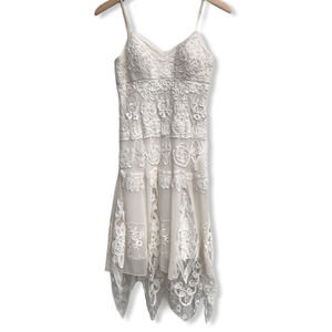 Sue Wong Crochet Boho Midi Dress Sz 4